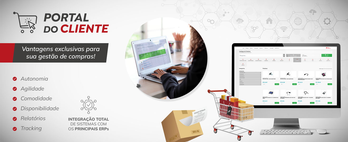 Banner promocional de produtos do Grupo Fortpel