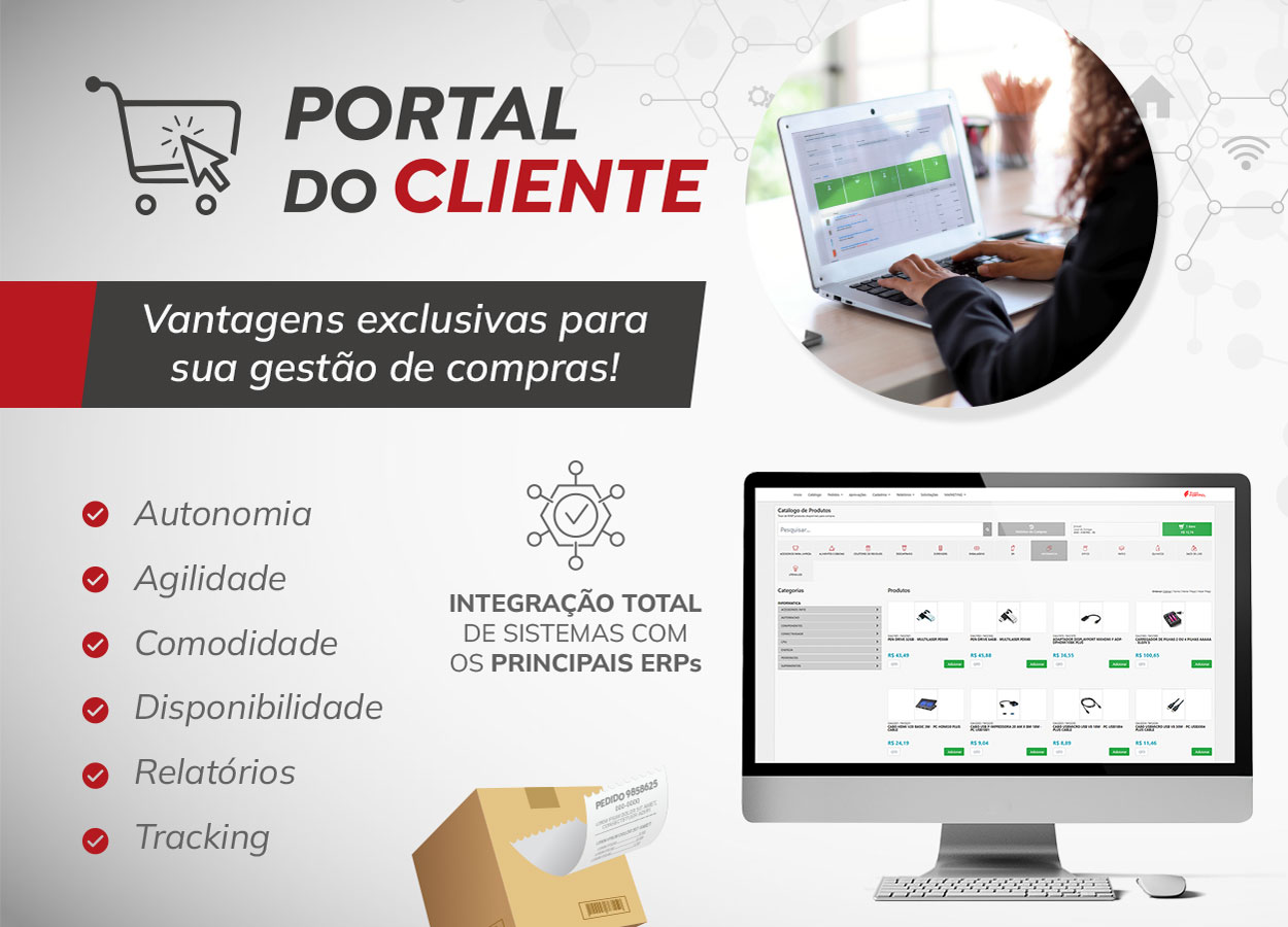 Banner promocional de produtos do Grupo Fortpel